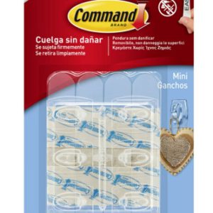 BLISTER 6 MINIGANCHOS ADHESIVOS TRANSPARENTES HASTA 225G COMMAND 17006CLR 3M 710027363