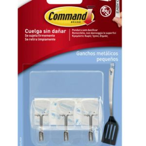 BLISTER 3 GANCHOS ADHESIVOS TRANSPARENTES PEQUEÑOS PUNTA ALAMBRE HASTA 225G COMMAND 17067CLR 3M 7100240178