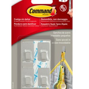 BLISTER 4 GANCHOS ADHESIVOS ACERO INOXIDABLE PEQUEÑOS HASTA 225G COMMAND 17031SS 3M 7100191643