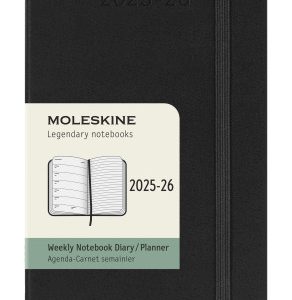AGENDA 18M 2025-2026 SEMANAL P (9 X 14 CM) NEGRA TAPA DURA MOLESKINE DHB18WN2Y26