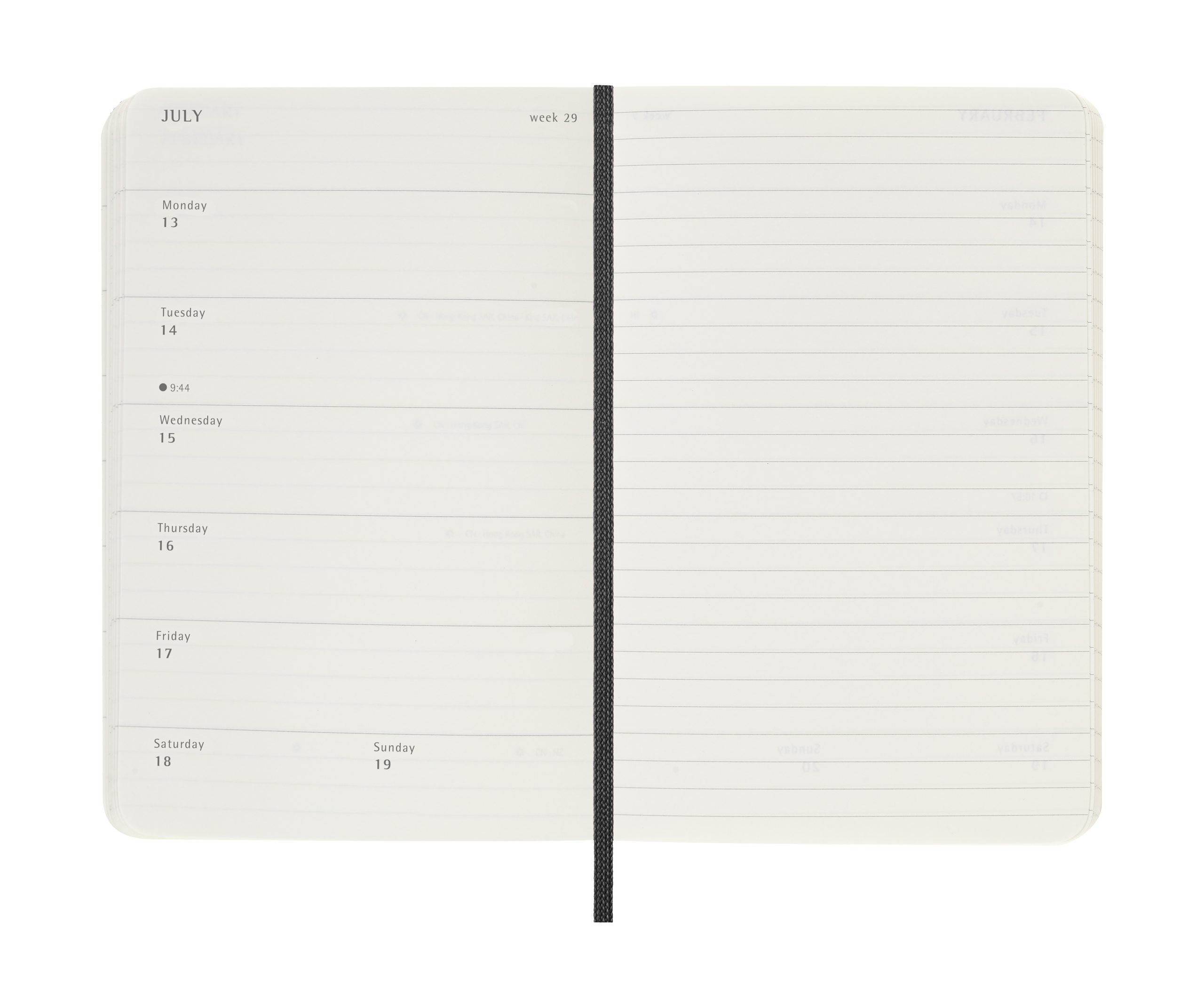 AGENDA 18M 2025-2026 SEMANAL P (9 X 14 CM) NEGRA TAPA BLANDA MOLESKINE DSB18WN2Y26 - Imagen 4