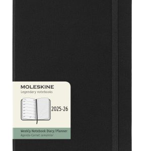 AGENDA 18M 2025-2026 SEMANAL L (13 X 21 CM) NEGRA TAPA DURA MOLESKINE DHB18WN3Y26