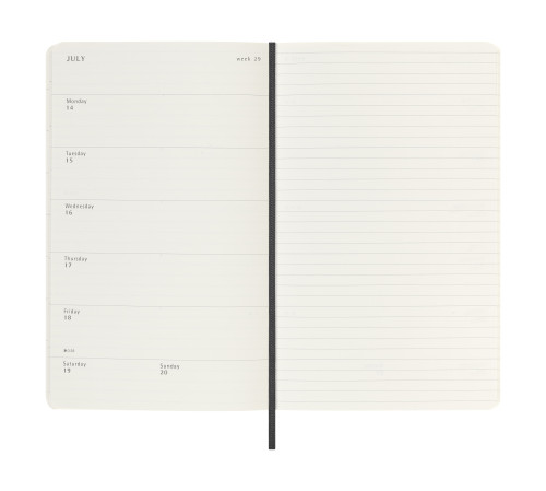 AGENDA 18M 2025-2026 SEMANAL L (13 X 21 CM) NEGRA TAPA BLANDA MOLESKINE DSB18WN3Y26 - Imagen 4