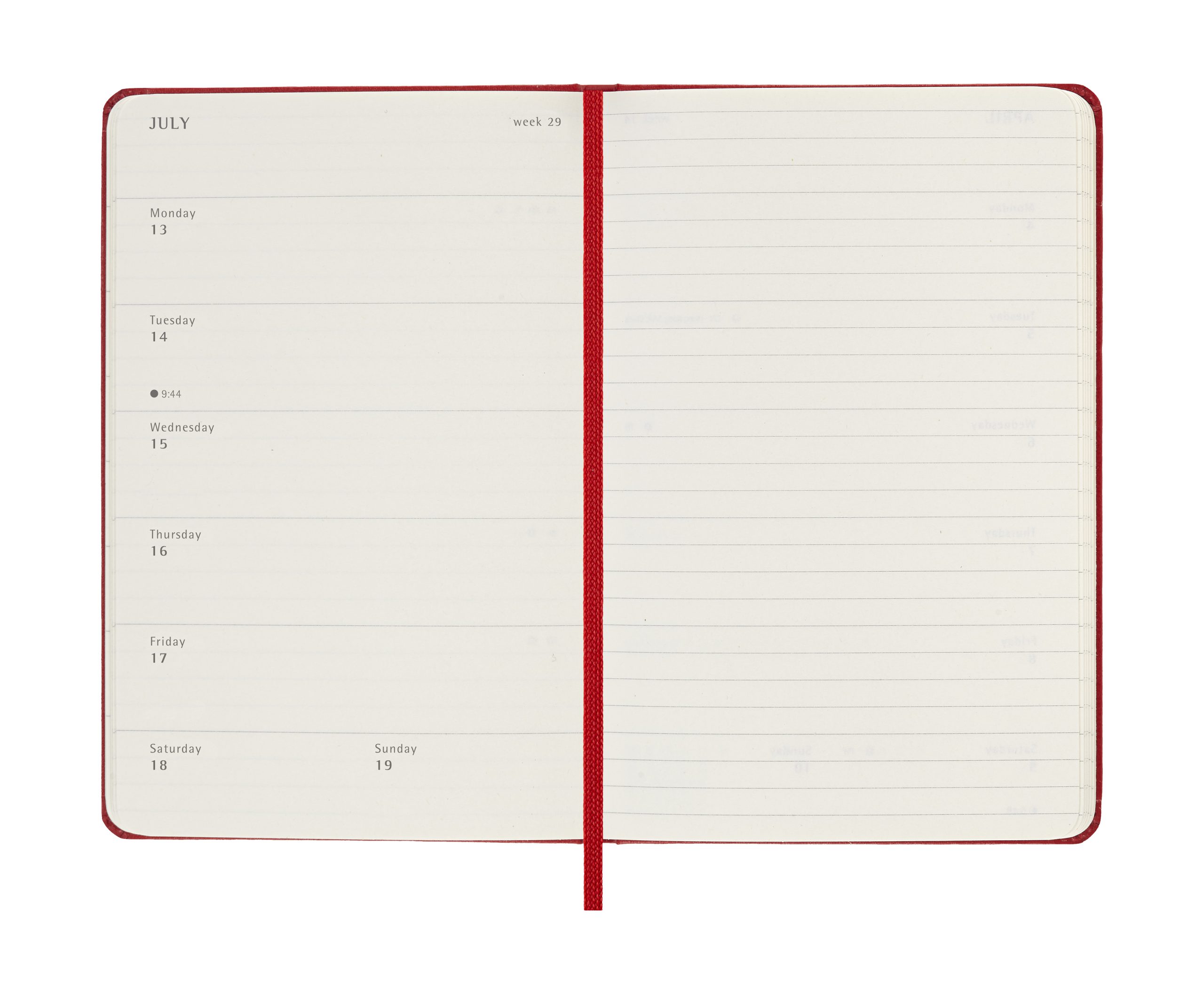 AGENDA 18M 2025-2026 SEMANAL P (9 X 14 CM) ROJO TAPA DURA MOLESKINE DHF218WN2Y26 - Imagen 4