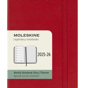 AGENDA 18M 2025-2026 SEMANAL P (9 X 14 CM) ROJO TAPA DURA MOLESKINE DHF218WN2Y26
