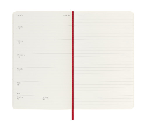 AGENDA 18M 2025-2026 SEMANAL L (13 X 21 CM) ROJO TAPA BLANDA MOLESKINE DSF218WN3Y26 - Imagen 4