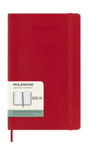 AGENDA 18M 2025-2026 SEMANAL L (13 X 21 CM) ROJO TAPA BLANDA MOLESKINE DSF218WN3Y26