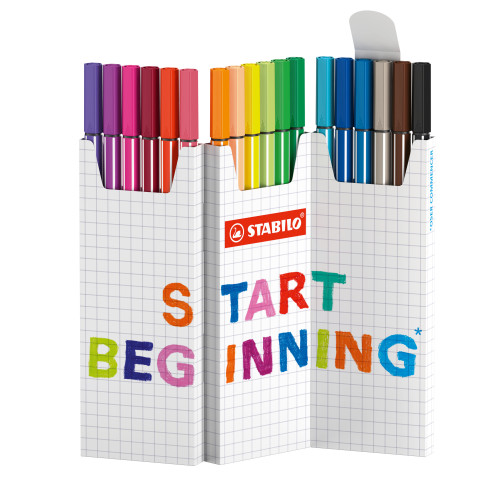 ESTUCHE CARTON ZIG-ZAG ROTULADORES PUNTA FIBRA MEDIA 1MM. PEN 68 CON 18 UNIDADES COLORES SURTIDOS STABILO 6818-8 - Imagen 2