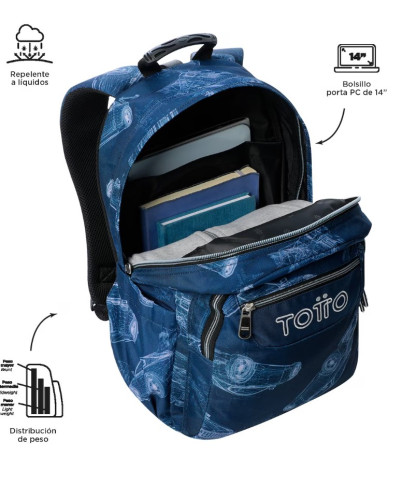 MOCHILA ACUARELES BLUEPRINT (33 X 44 X 14) - 20L TOTTO MA04ECO021-2426N-0JJ - Imagen 2