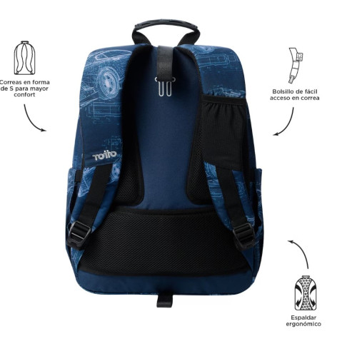 MOCHILA ACUARELES BLUEPRINT (33 X 44 X 14) - 20L TOTTO MA04ECO021-2426N-0JJ - Imagen 4