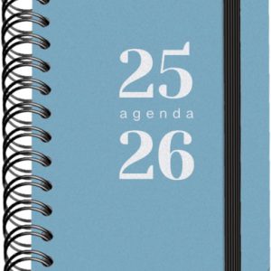 AGENDA ESCOLAR 2025-2026 TAMAÑO A6 TAPA CARTON FORRADO DÍA PÁGINA PRIME LOGIC DOHE 52053