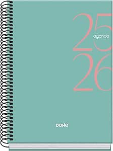 AGENDA ESCOLAR 2025-2026 TAMAÑO A5 TAPA CARTON FORRADO SEMANA VISTA MODELO SYSTEM BASIC VERDE DOHE 52058