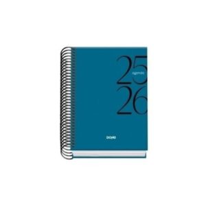 AGENDA ESCOLAR 2025-2026 TAMAÑO A6 TAPA CARTON FORRADO DÍA PÁGINA MODELO SYSTEM BASIC AZUL DOHE 52064