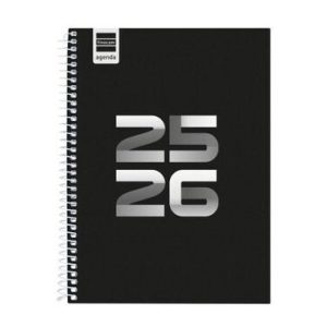 AGENDA ESCOLAR 2025-2026 COOL 4º 155X212 SEMANA VISTA HORIZONTAL NEGRO+ FINOCAM 645040326