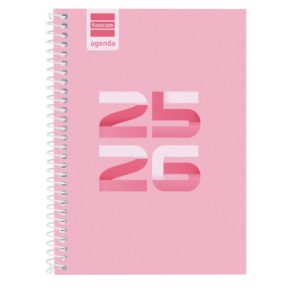 AGENDA ESCOLAR 2025-2026 COOL 8º 120X164 SEMANA VISTA HORIZONTAL ROSA+ FINOCAM 645000426