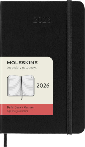 AGENDA 2026 TAPA DURA 12 MESES DIARIA P (9 x 14 CM) NEGRA MOLESKINE DHB12DC2Y26