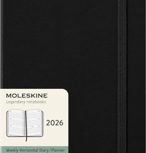 AGENDA 2026 TAPA DURA 12 MESES SEMANAL HORIZONTAL L (13 X 21 CM) NEGRA MOLESKINE DHB12WH3Y26