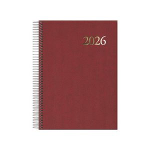 AGENDA 2026 SEGOVIA ESPIRAL DÍA PÁGINA 14 X 20 CM. COLOR BURDEOS DOHE 12734 - 26