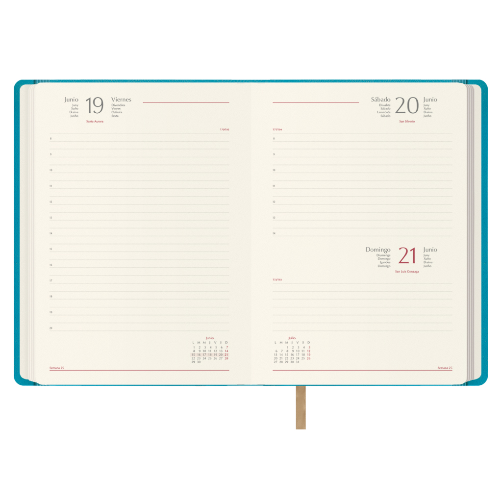AGENDA 2026 SAMBA DÍA PÁGINA 15 X 21 CM. COLOR TURQUESA DOHE 12882 - 26 - Imagen 2