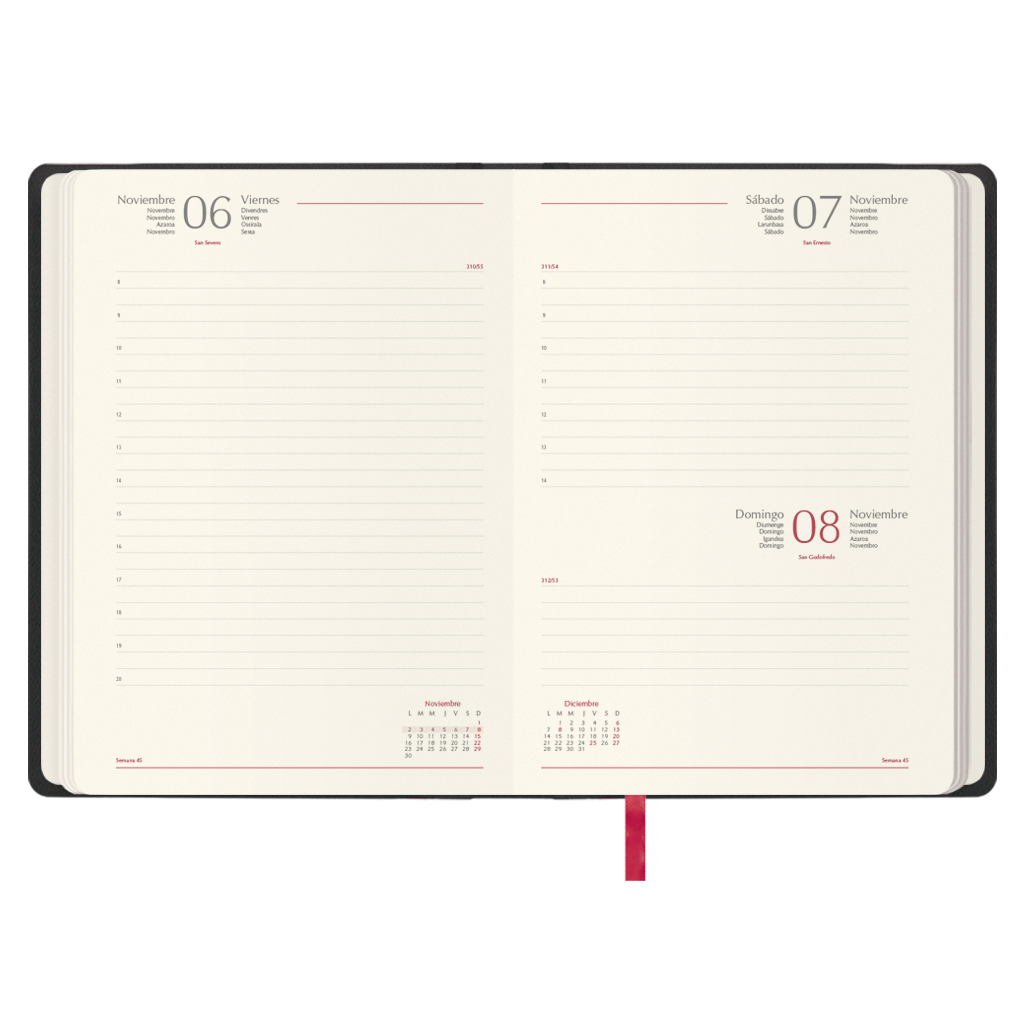 AGENDA 2026 MANAOS DÍA PÁGINA 17 X 24 CM. COLOR NEGRO DOHE 12757 - 26 - Imagen 2