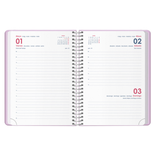 AGENDA 2026 GLOSS ESPIRAL DÍA PÁGINA 12,5 X 18 CM. MORADO DOHE 12574 - 26 - Imagen 2