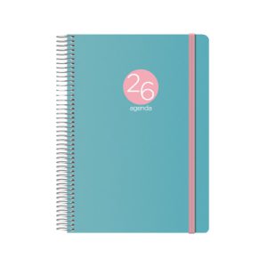 AGENDA 2026 MEMPHIS ESPIRAL DÍA PÁGINA 15 X 21 CM. MODELO VERDE DOHE 12687 - 26