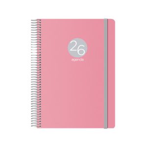 AGENDA 2026 MEMPHIS ESPIRAL DÍA PÁGINA 15 X 21 CM. MODELO ROSA DOHE 12688 - 26