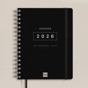 AGENDA 16 MESES SEPTIEMBRE 2025-DICIEMBRE 2026 TEMPUS 4º 155X212 SEMANA VISTA VERTICAL NEGRO+ FINOCAM 626600126