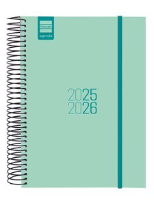 AGENDA ESCOLAR 2025-2026 ESPIR E10-155X212 1DIA PAGINA TURQUESA+ FINOCAM 633120126