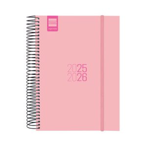 AGENDA ESCOLAR 2025-2026 ESPIR E10-155X212 1DIA PAGINA ROSA+ FINOCAM 633120226