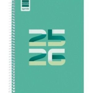 AGENDA ESCOLAR 2025-2026 COOL 4º 155X212 SEMANA VISTA HORIZONTAL VERDE+ FINOCAM 645040926