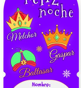 PACK 6 ETIQUETAS ADHESIVAS REYES MAGOS (6X16,5 CM) BISMARK 333589