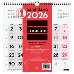 CALENDARIO 2026 NEUTRO PARED NUMEROS GRANDES 300X300MM FINOCAM 780570026
