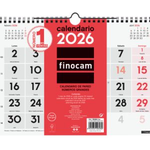 CALENDARIO 2026 NEUTRO PARED NUMEROS GRANDES M 300X210MM FINOCAM 780000026