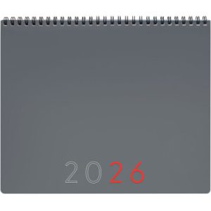 PLANIFICADOR 2026 MES VERTICAL+NOTAS 250X200MM GRIS INTERNACIONAL FINOCAM 625505026
