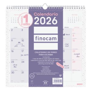 CALENDARIO 2026 PARED TRENDY CHIC ESCRIBIR 300X300MM MORADO FINOCAM 787002726