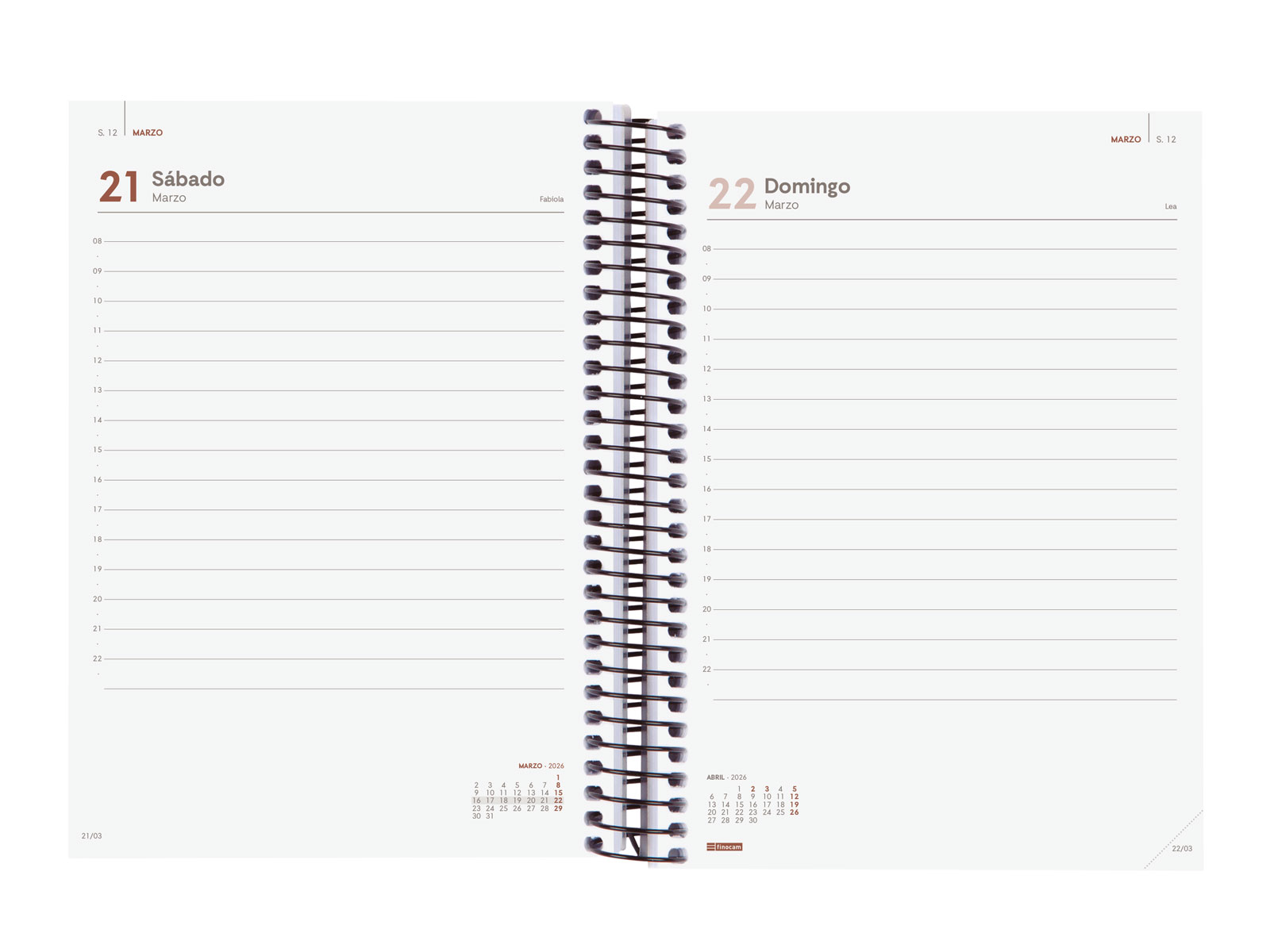 AGENDA 2026 BASIC OPAQUE E10 155X212MM DIA PAGINA AZUL FINOCAM 742911026 - Imagen 3