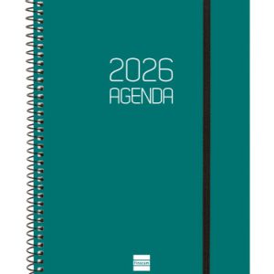 AGENDA 2026 BASIC OPAQUE E10 155X212MM SEMANA VISTA HORIZONTAL VERDE FINOCAM 742762026