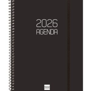 AGENDA 2026 BASIC OPAQUE E10 155X212MM SEMANA VISTA HORIZONTAL NEGRO FINOCAM 742766026