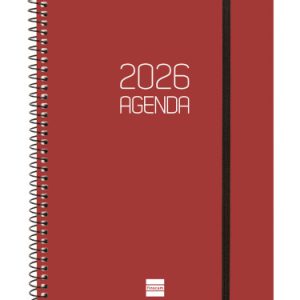 AGENDA 2026 BASIC OPAQUE E10 155X212MM SEMANA VISTA HORIZONTAL BURDEOS FINOCAM 742767426