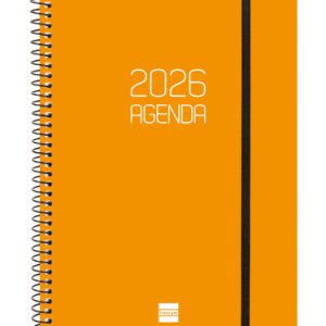 AGENDA 2026 BASIC OPAQUE E10 155X212MM SEMANA VISTA HORIZONTAL NARANJA FINOCAM 742762926