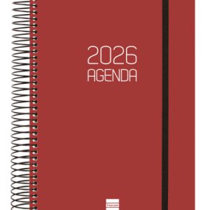 AGENDA 2026 BASIC OPAQUE E10 155X212MM DIA PAGINA BURDEOS FINOCAM 742917426