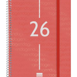 AGENDA 2026 BASIC YEAR E10 155X212MM SEMANA VISTA HORIZONTAL ROJO FINOCAM 741453026