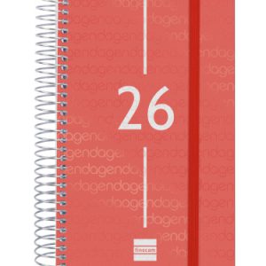 AGENDA 2026 BASIC YEAR E5 117X181MM DIA PAGINA ROJO FINOCAM 741093026