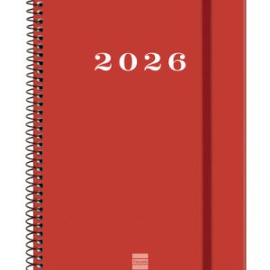 AGENDA 2026 BASIC MY E10 155X212MM SEMANA VISTA HORIZONTAL ROJO FINOCAM 743503026