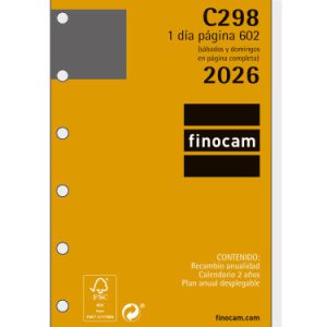 RECAMBIO ANUAL 2026 C298 CLASSIC602 73X114MM DIA PAGINA FINOCAM 201310026