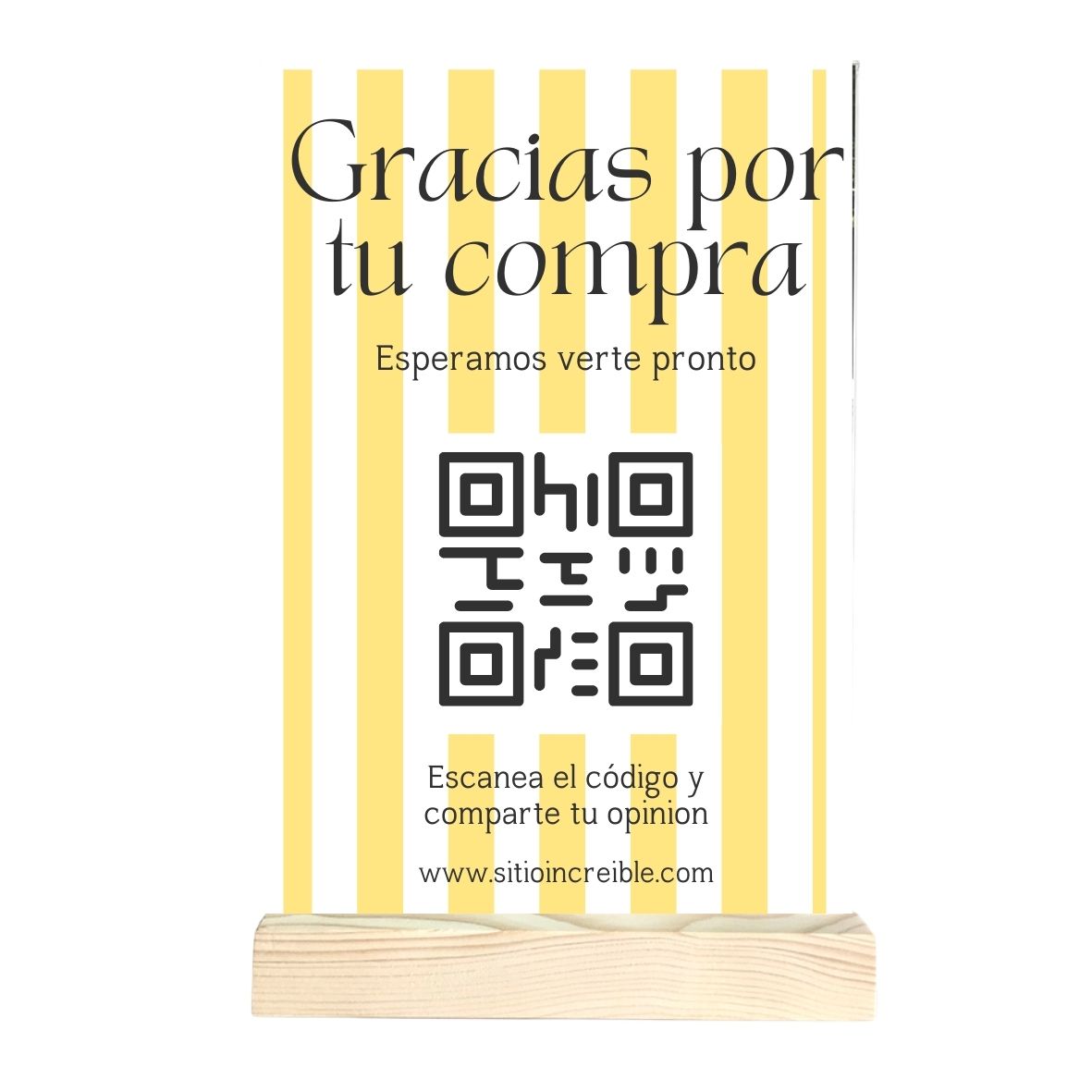 EXPOSITOR SOBREMESA DOBLE CARA A6 VERTICAL CON BASE DE MADERA 30x105x170MM A6 ARCHIVO 2000 15906M1 CS TP - Imagen 2