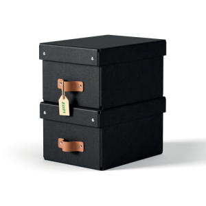 PACK 2 CAJAS DE ALMACENAMIENTO CARTÓN PEQUEÑA COLOR NEGRO LEITZ 61470095