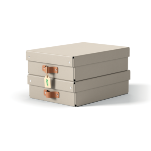 PACK 2 CAJAS DE ALMACENAMIENTO CARTÓN MEDIANA BAJA COLOR BEIGE LEITZ 61480012