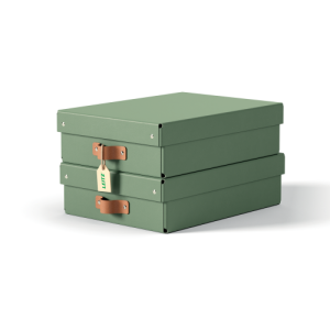 PACK 2 CAJAS DE ALMACENAMIENTO CARTÓN MEDIANA BAJA COLOR VERDE LEITZ 61480050